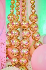 Decor for children's holiday decoration. Details of the holiday close-up.