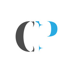 Initial CP logo designed with Letter C and P in vector Design