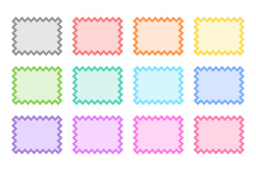 ギザギザのフレーム背景素材　イラストセット