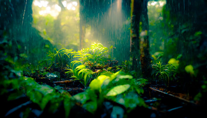 Obraz premium The Amazon rainforest 3D illustration