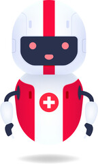 Medical friendly robot character. Cute and smile AI robot.