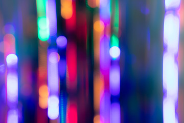 Bokeh background with blurred new year tree and light
