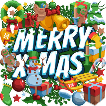 Christmas yuletide Themed Vector Ornaments Mega Pack Collection