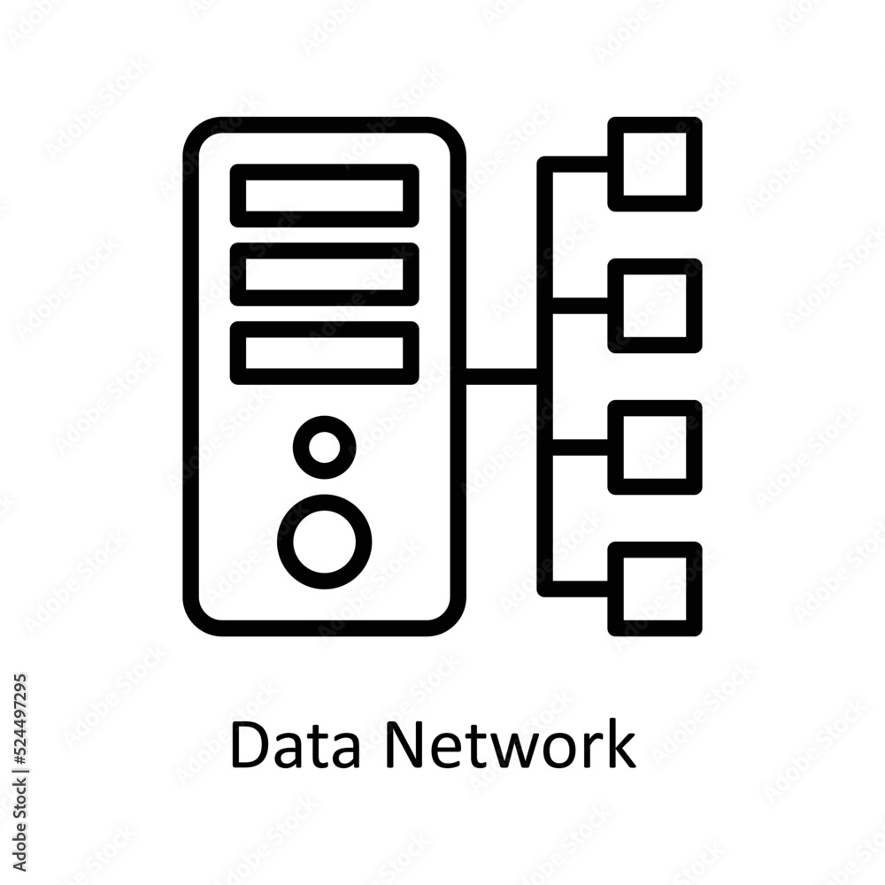 Poster data network vector outline icon design illustration on white background. eps 10 file