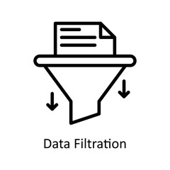 Data Filtration vector Outline Icon Design illustration on White background. EPS 10 File