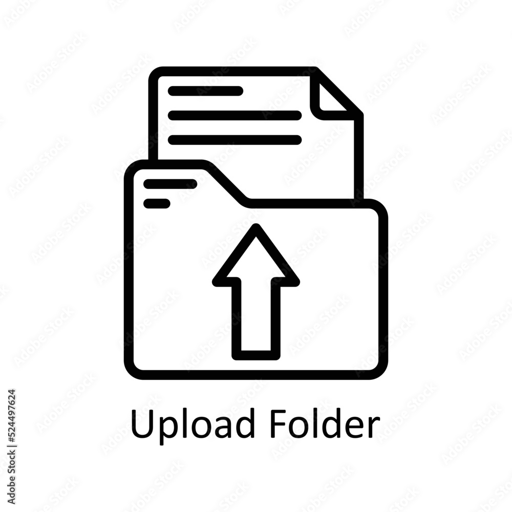 Poster upload folder vector outline icon design illustration on white background. eps 10 file
