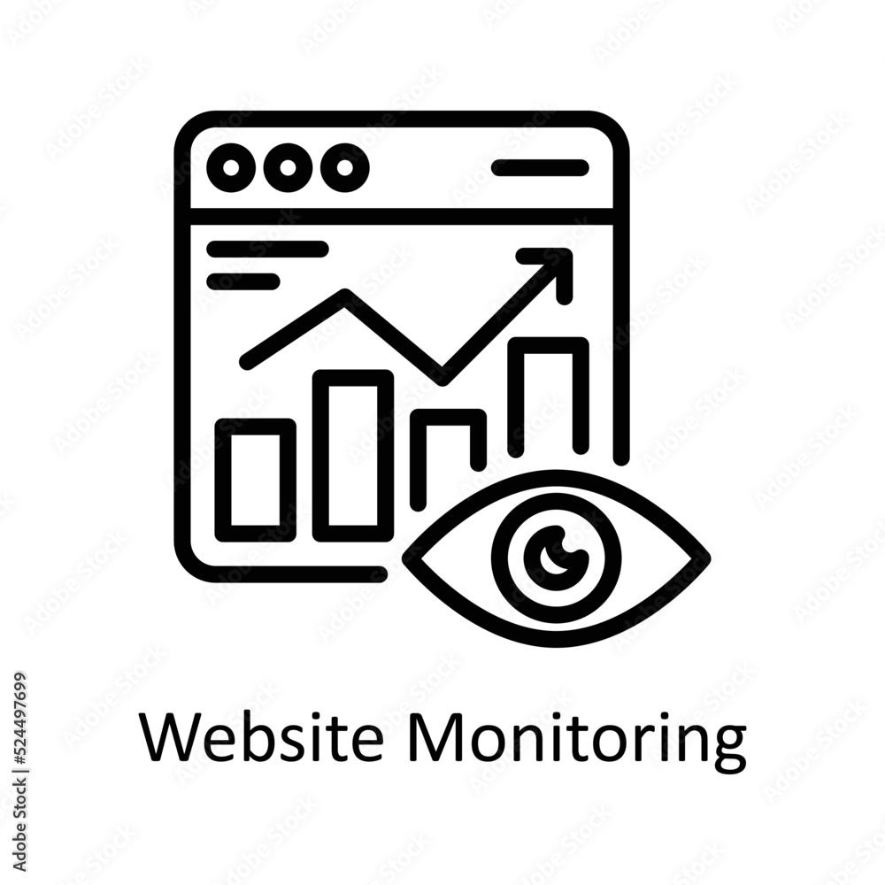Poster website monitoring vector outline icon design illustration on white background. eps 10 file