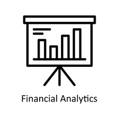 Financial Analytics vector Outline Icon Design illustration on White background. EPS 10 File