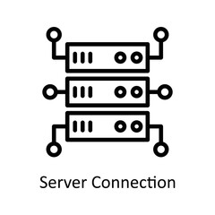 Server Connection vector Outline Icon Design illustration on White background. EPS 10 File 