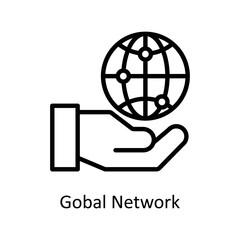 global Network vector Outline Icon Design illustration on White background. EPS 10 File