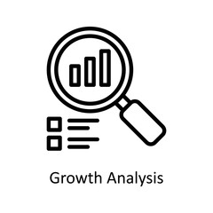 Growth Analysis vector Outline Icon Design illustration on White background. EPS 10 File