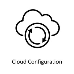 Cloud Configuration vector Outline Icon Design illustration on White background. EPS 10 File