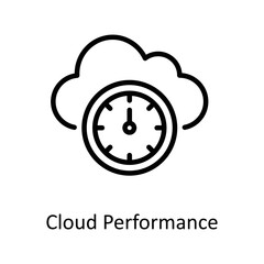 Cloud Performance vector Outline Icon Design illustration on White background. EPS 10 File