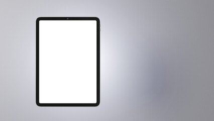 Tablet mock-up with a white screen and empty space for demonstration of webpage, design app, or graphics.
