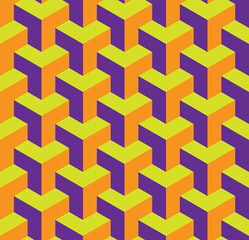 Abstract 3D Geometric Seamless Pattern Cube Columns Vector Background Design Perfect for Allover Fabric Print or Wrapping Paper