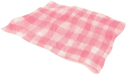 Checkered pattern Beach towel picnic blanket in watercolor