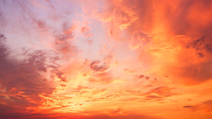 Beautiful red sky sunset as background