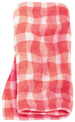 Red Checkered Beach towel picnic blanket in watercolor