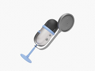 Streaming Microphone  3d icon with pop filter 
