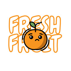 vector design of cute orange fruit characters that can be used for t-shirt designs, stickers, posters and so on