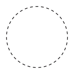Fototapeta premium Circle shape dotted icon vector geometry symbol for creative graphic design element in a flat color pictogram illustration