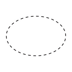 Fototapeta premium Ellipse symbol dashed shape vector icon for creative graphic design ui element in a pictogram illustration