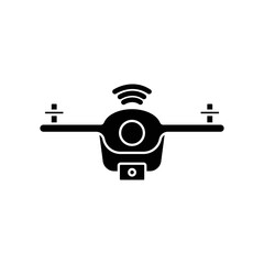 Drone icon. icon related to technology. smart device. drone with signal. glyph icon style, solid. Simple design editable