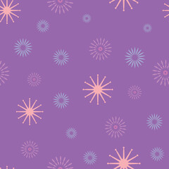 Naklejka na ściany i meble Abstract pink blue doodle stars seamless pattern background design