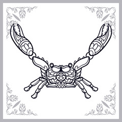 Crab zentangle arts isolated on white background