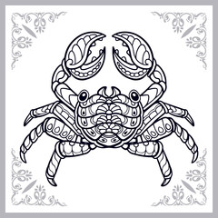 Crab zentangle arts isolated on white background