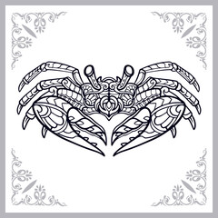Crab zentangle arts isolated on white background