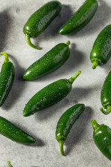 Raw Green Organic Jalapeno Peppers
