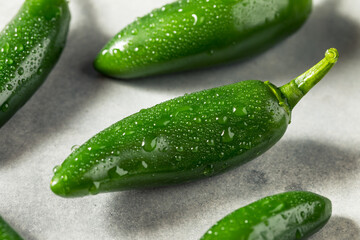 Raw Green Organic Jalapeno Peppers
