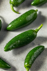 Raw Green Organic Jalapeno Peppers