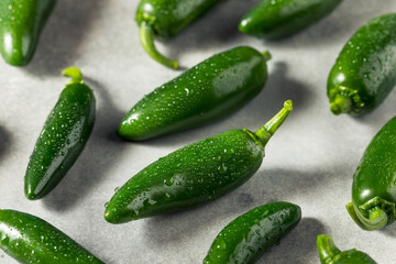 Raw Green Organic Jalapeno Peppers