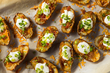Homemade Loaded Crispy Potato Skins