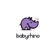 illustrator graphic design vector of cute baby rhinoceros