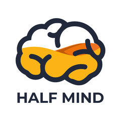 yeloow liquid filling to the brain logo