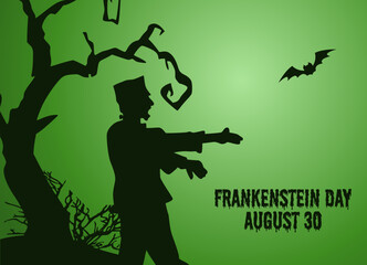 vector graphic of frankenstein day good for frankenstein day celebration. flat design. flyer design.flat illustration.