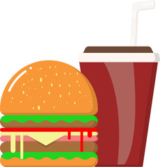 fast food and drink,burger set
