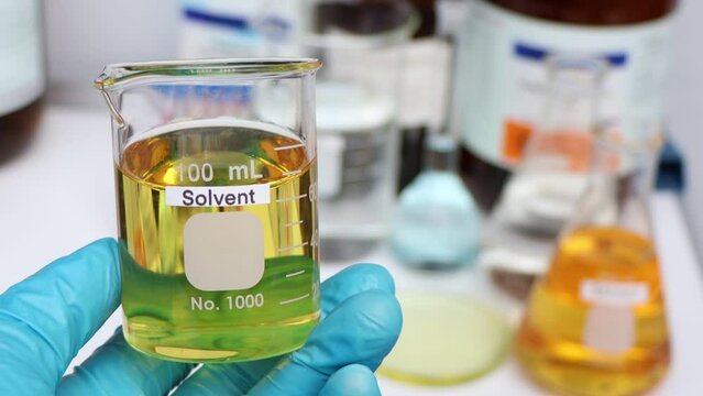 solvent , a chemical used in laboratory or industry and flammable