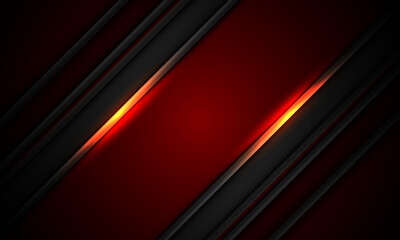 Abstract grey stripe slash orange light on deep red design modern futuristic background vector