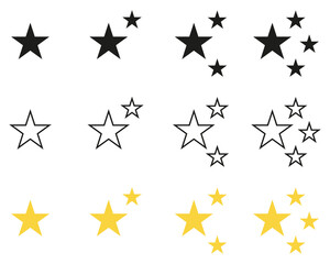 Star icon collection. Sparkle star icon set. Isolated on white background. Vector illustration eps10