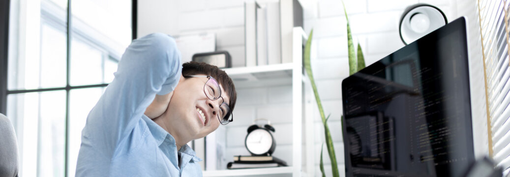Professional development programmers are suffer from backaches or twists or stretching after completing their programming work, Write information or code for the website,  HTML, javascript, Software.