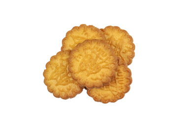 biscuits sablés en gros plan isolés sur un fond blanc