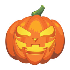 Smiling Halloween pumpkin illustration isolated on  a white background- Trick or treat design	