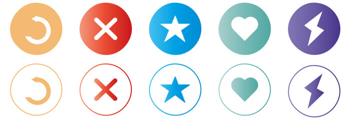 Social media dating icons. Design for web and mobile app