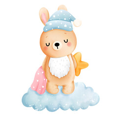 sleeping baby boy rabbit 