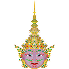 Obraz premium Khon, masked dance drama in Thailand