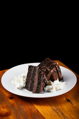 postre, tarta, zanahoria, chocolate, nata, carrot, sirope
